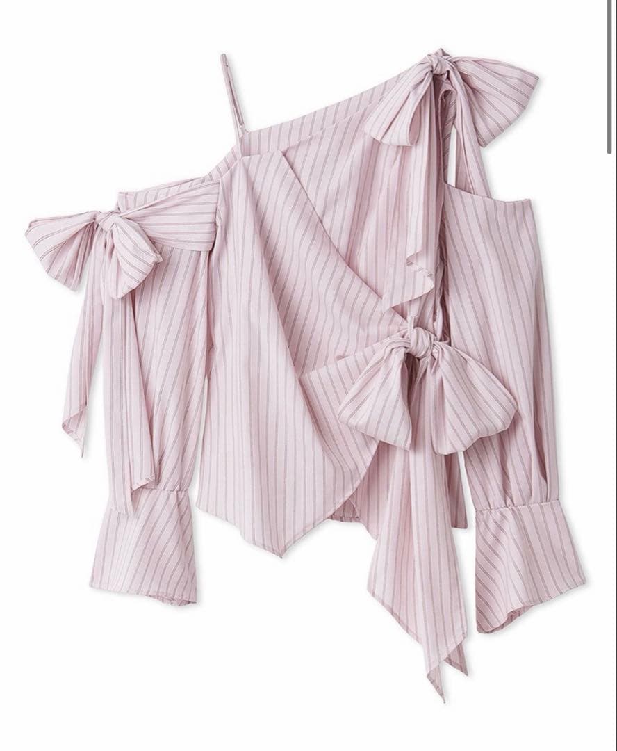 SNIDEL オフショルダー リボンデザインブラウス