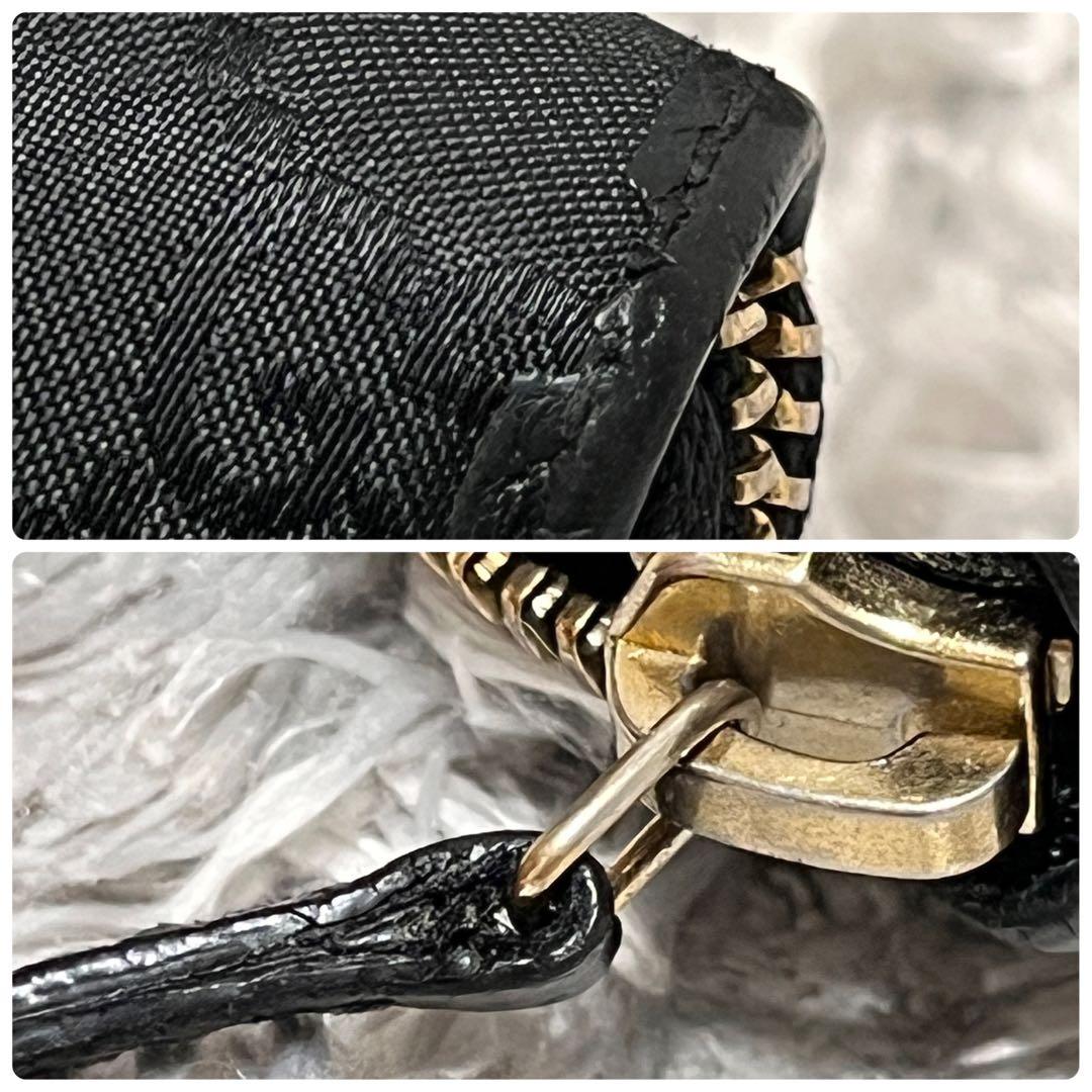 極美品✨GUCCI GGナイロン　ラウンドファスナー　ブラック　メンズ