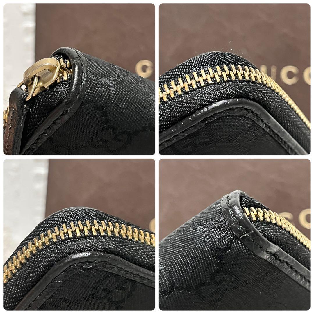 極美品✨GUCCI GGナイロン　ラウンドファスナー　ブラック　メンズ