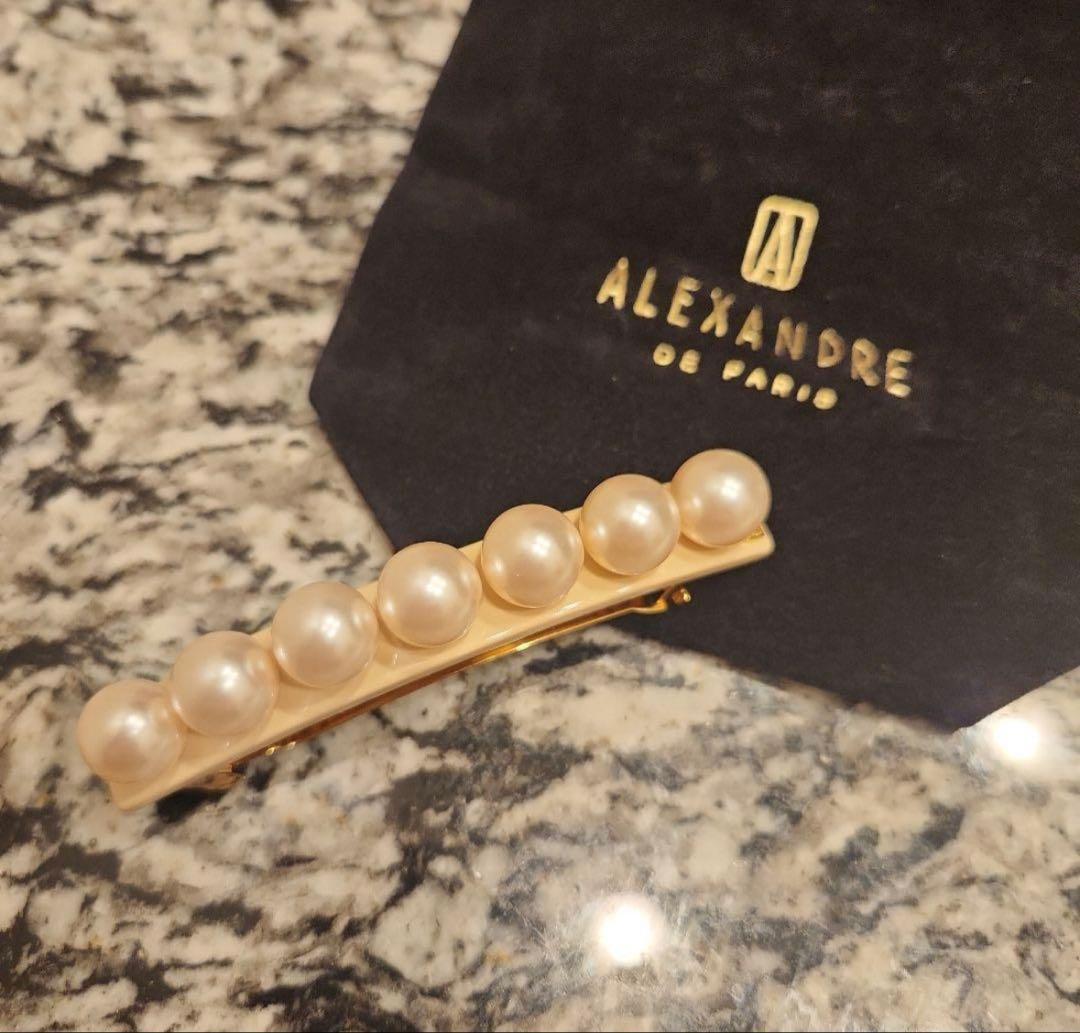 アレクサンドルドゥパリ パールバレッタ　ベージュ　8cm