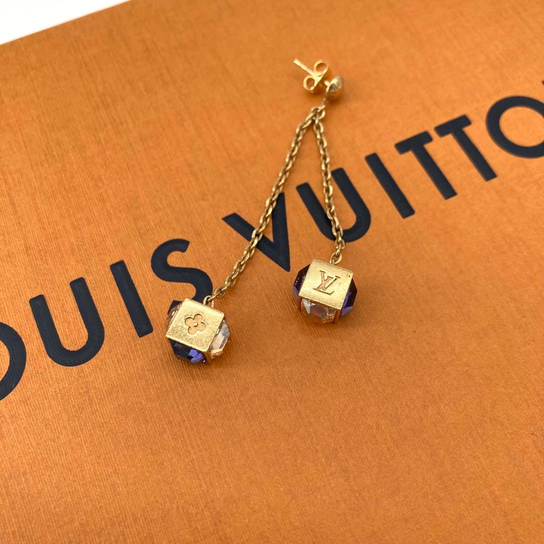 鑑定済 ルイヴィトン ピアス ブックルドレイユ パンダン ギャンブル 片耳のみ