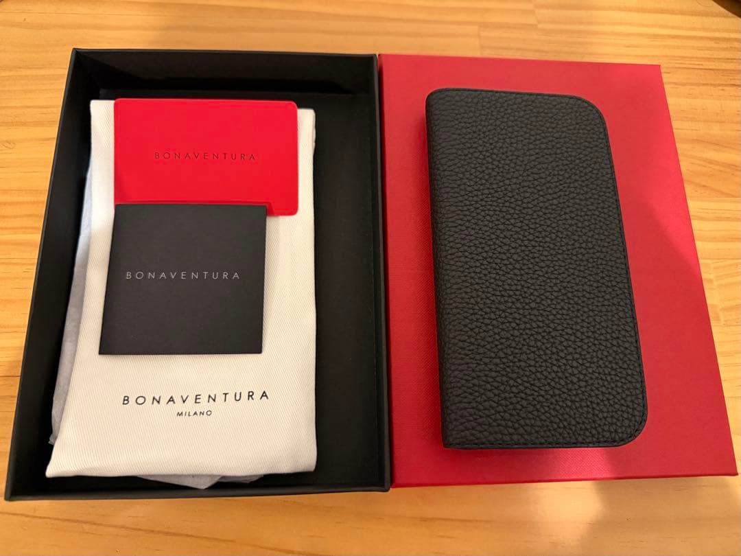 BONAVENTURA 手帳型 iPhoneケース ブラック