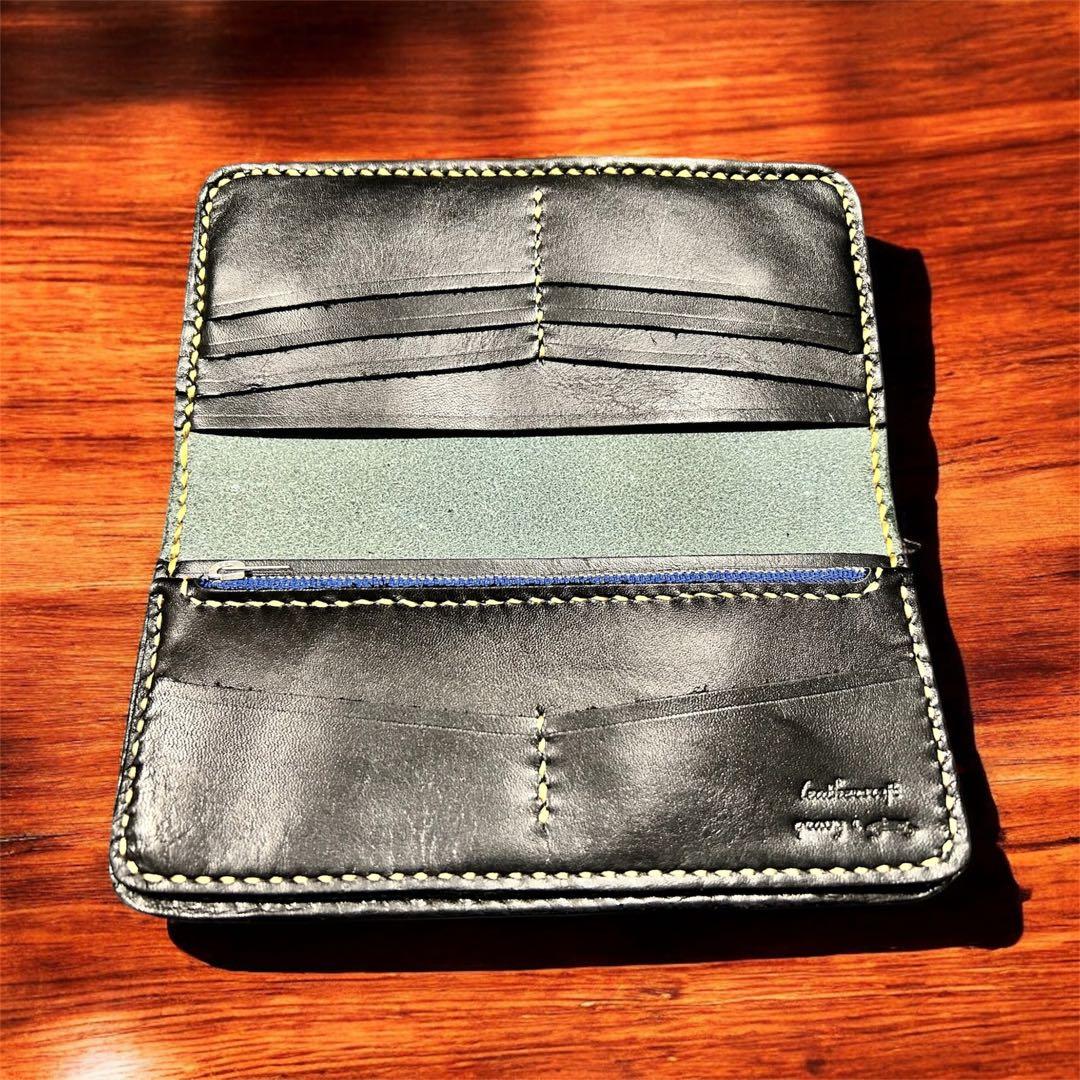Gravy Leather 長財布 新喜皮革コードバン 真鍮フェザー ウォレット