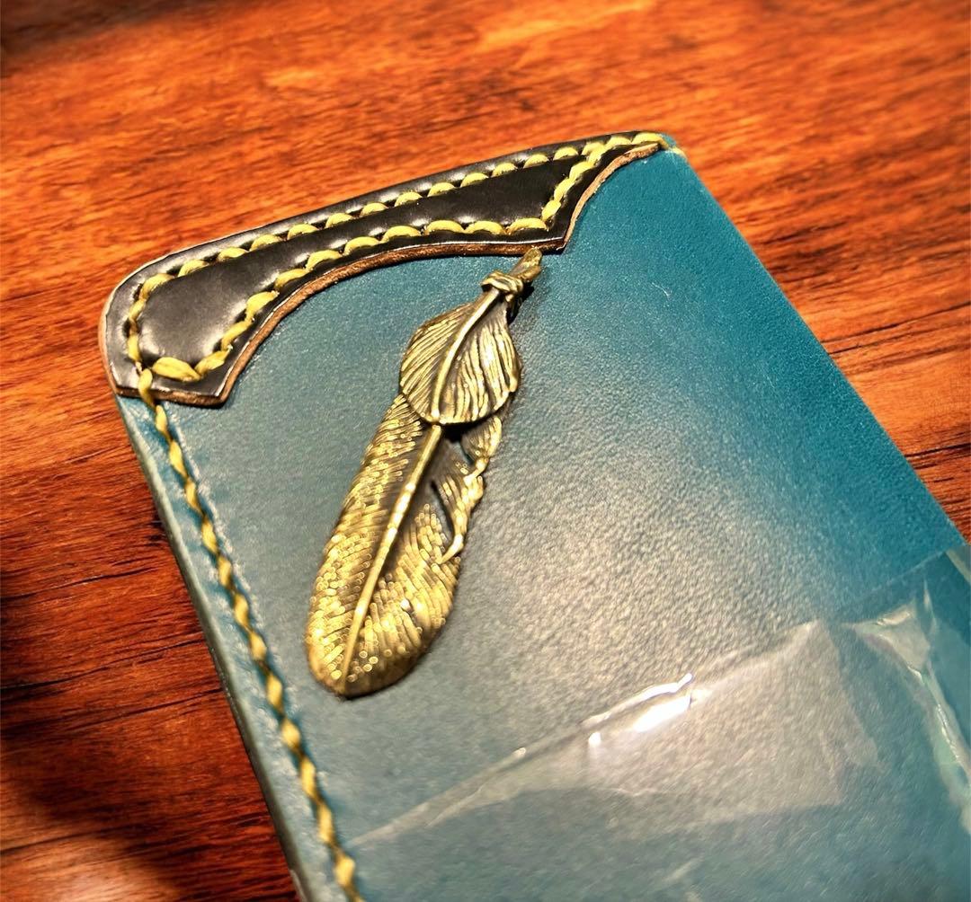 Gravy Leather 長財布 新喜皮革コードバン 真鍮フェザー ウォレット
