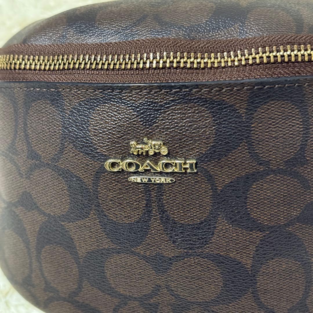 極美品✨COACH コーチ ウエストバッグ PVC シグネチャー ボディバッグ