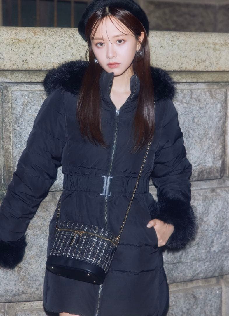 RESEXXY フード付きダウンコート　ブラック　Mサイズ