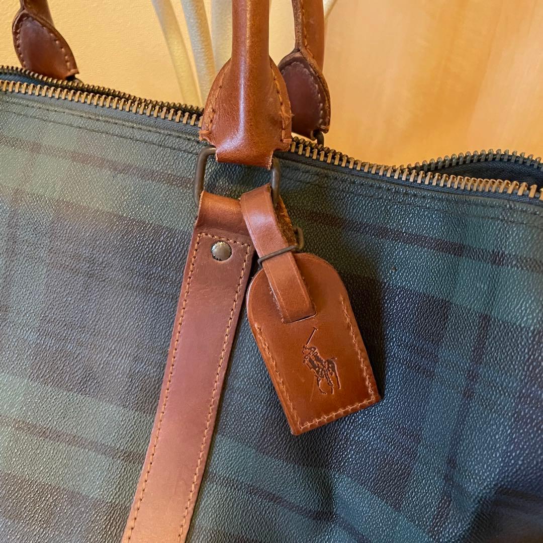 希少レア　ラルフローレンボストンバッグ チェック柄