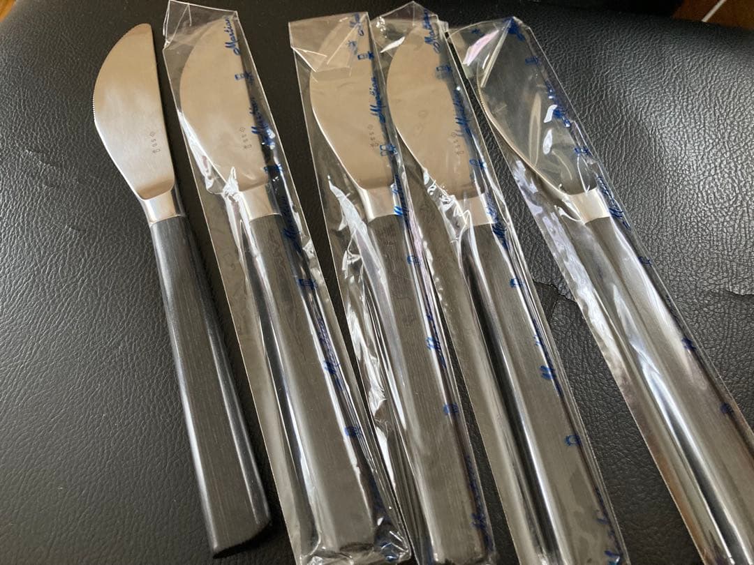 【未使用】 柳宗理 黒柄カトラリー デザートナイフ 5本セット