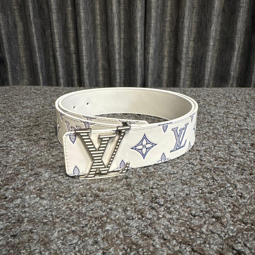 【希少配色】ベルト・LV シャドウ リバーシブル 90cm ブルー　正規品