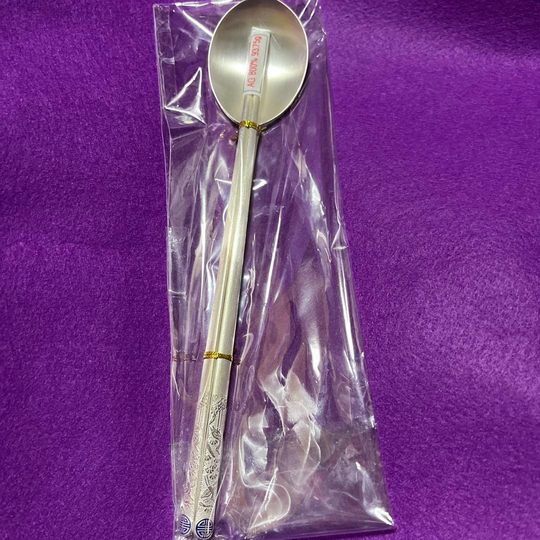 AG 800 銀製スプーン 装飾柄