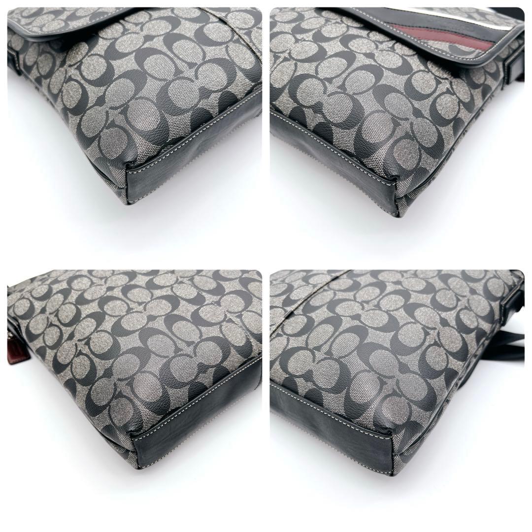 【美品】コーチ　COACH ショルダー バッグ　ヘリテージ　シグネチャー　黒