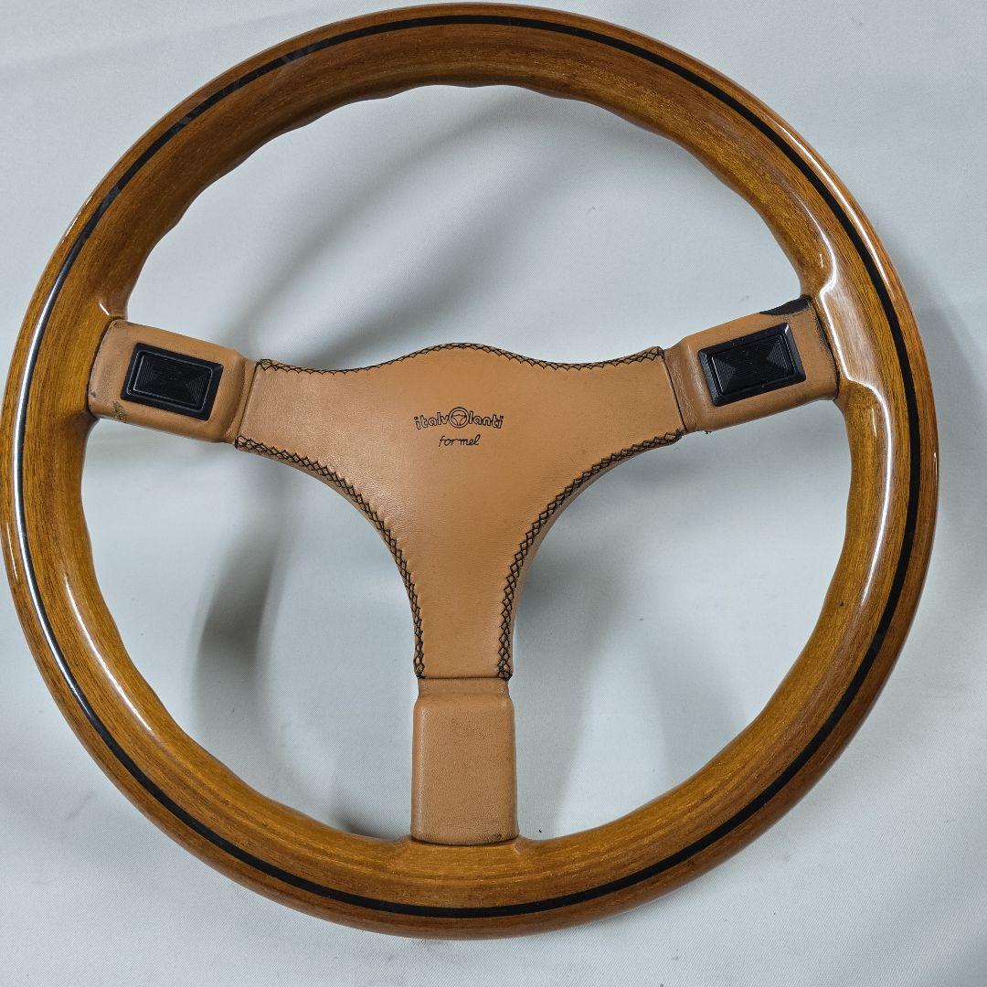 く*れ様 ジャンク！イタルボランテウッド レザー ステアリングホイール 3スポー