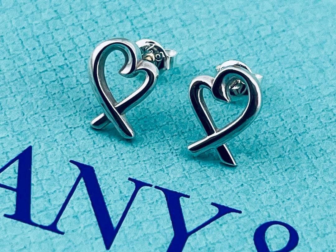 c985 美品　ティファニー　ラビングハート　ピアス　パロマピカソ　925