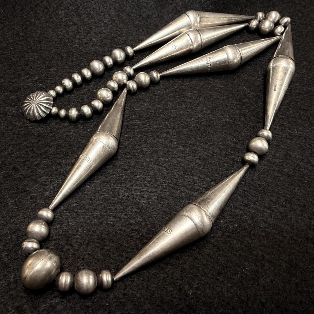 超希少 Navajo ナバホパール ロングネックレス インディアンジュエリー B