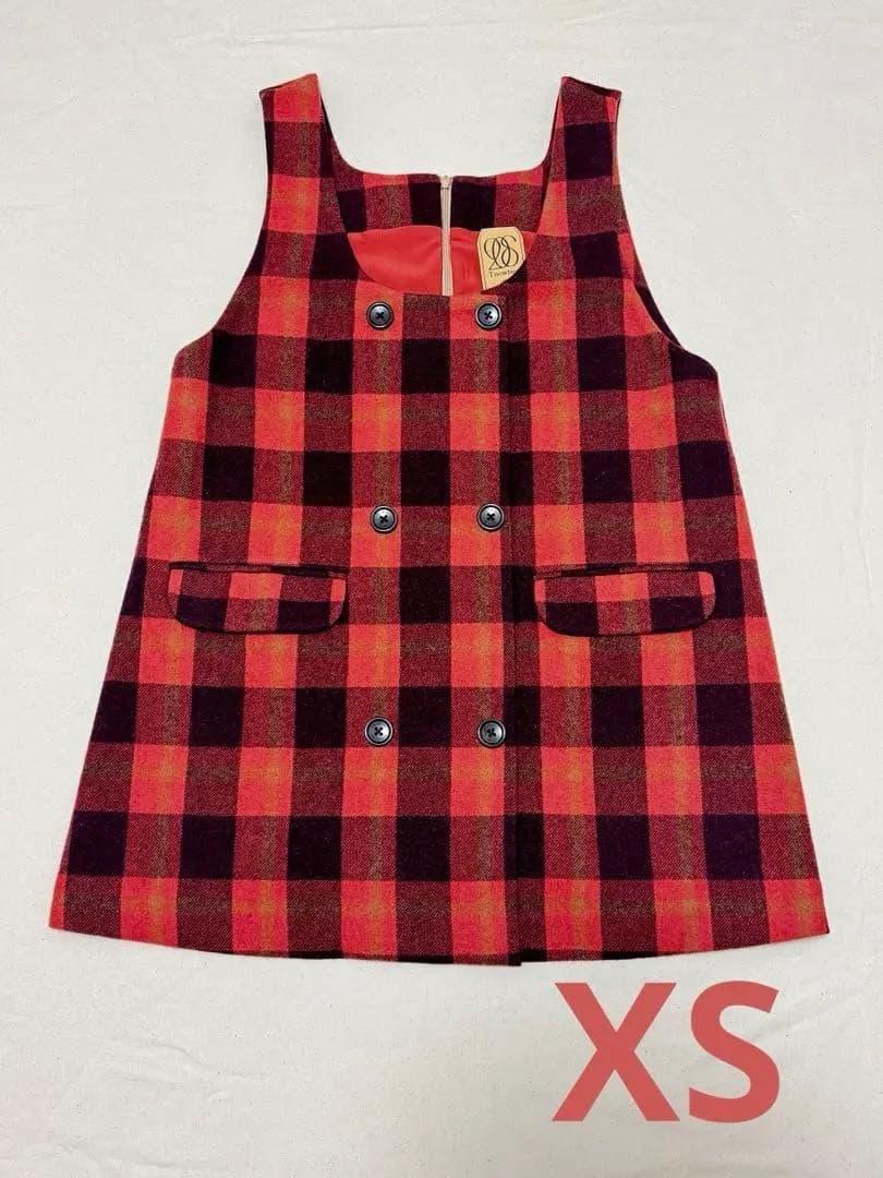 tnewties☆ダブルブレストチェック柄ウールワンピース♪