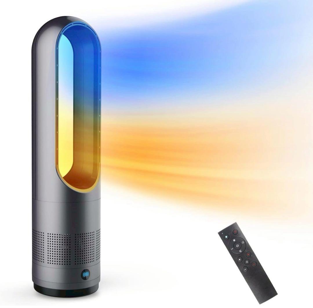 2点おまとめ　セラミックヒーター扇風機 羽根なし タワーファン 静音PSE認証済