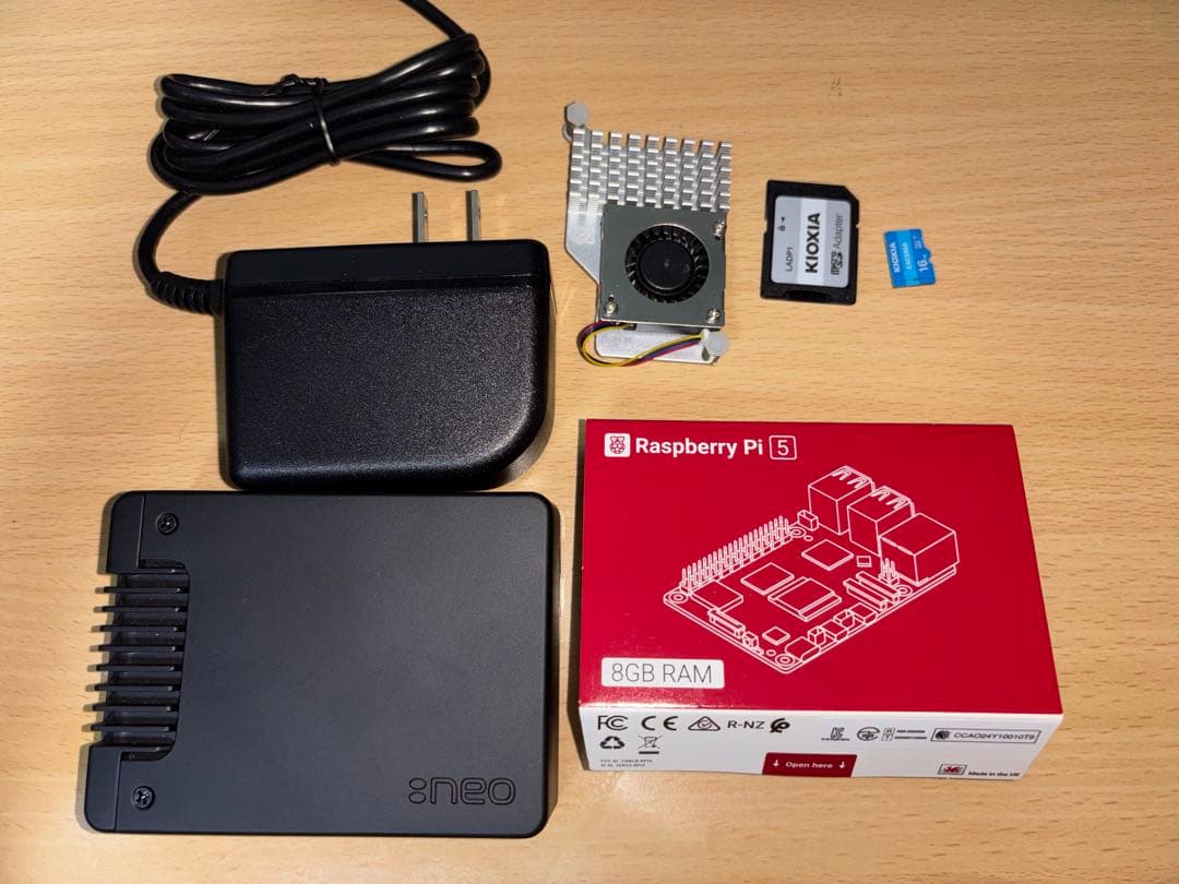Raspberry Pi 5 8GB RAM セット 本体ケース取り付け済み