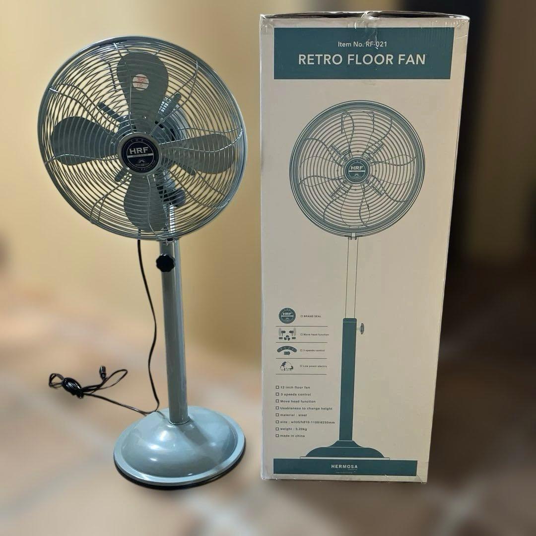 HERMOSA❤️レトロフロアファン 扇風機　アンティークブルー