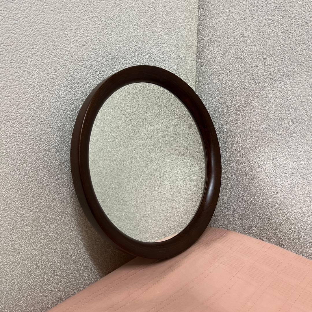 秋田木工　曲木　鏡　古代色