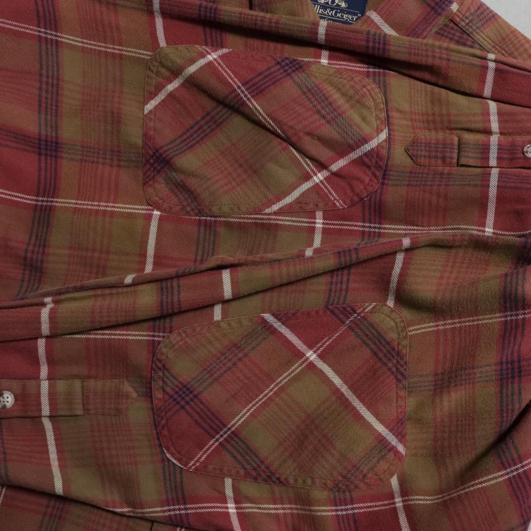 WILLIS&GEGEIGEER シャツ 長袖 90s バーガンディー 美品