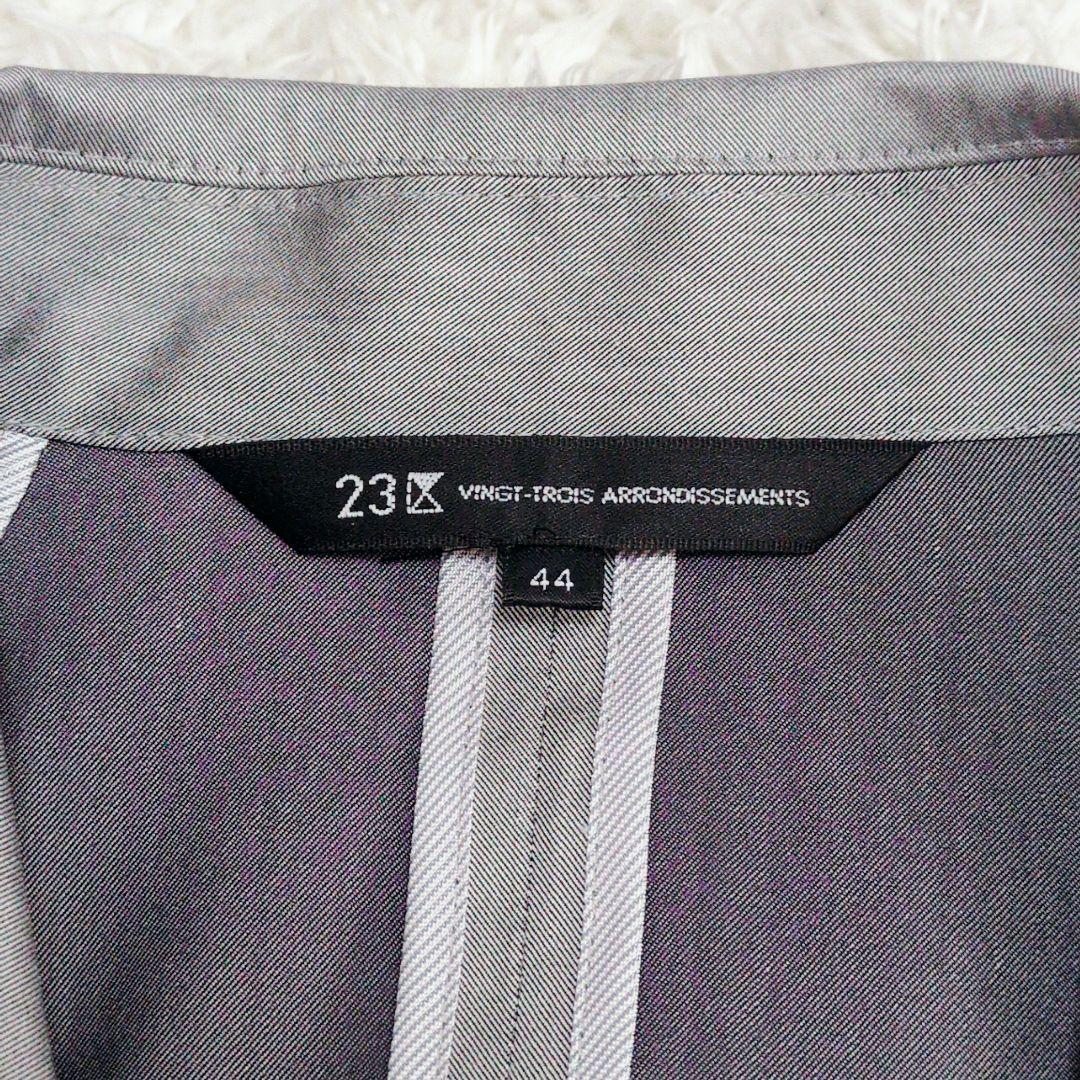 23区　スーピマシャンブレー　パンツスーツ　セットアップ　グレー　大きいサイズ