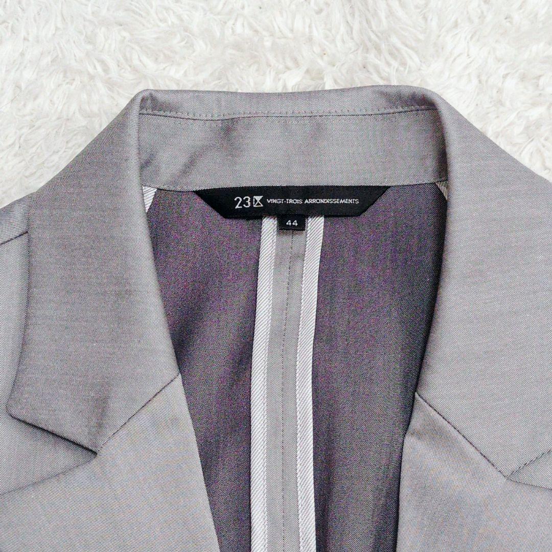 23区　スーピマシャンブレー　パンツスーツ　セットアップ　グレー　大きいサイズ