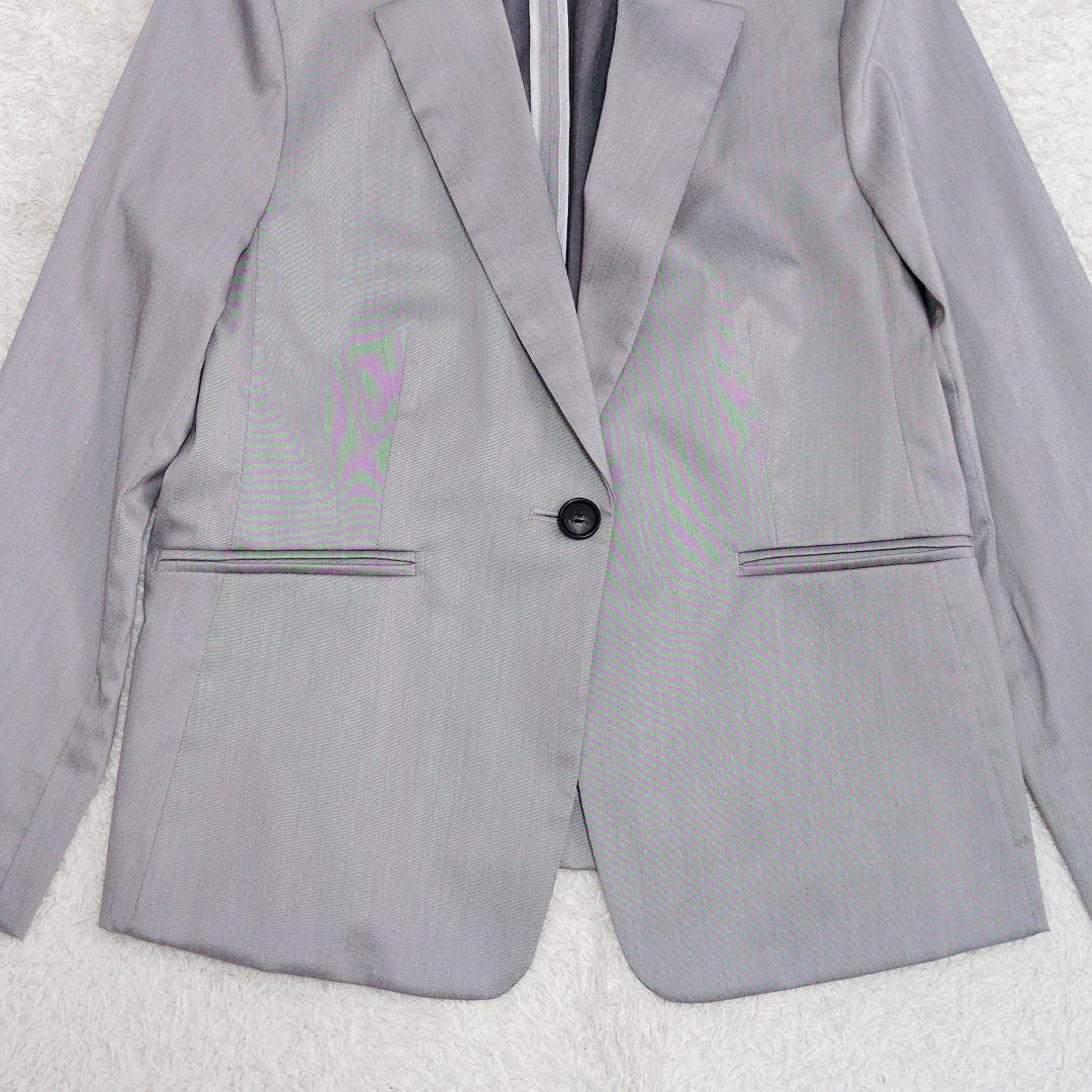 23区　スーピマシャンブレー　パンツスーツ　セットアップ　グレー　大きいサイズ