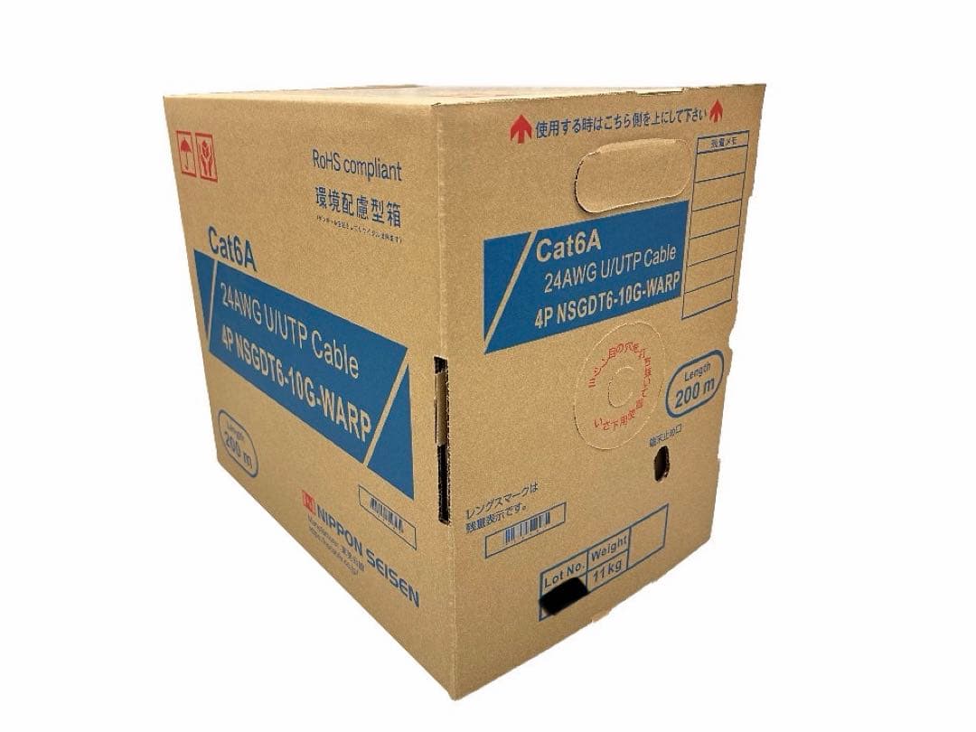 【送料無料】日本製線 NSGDT6-10G UTPケーブル WH（白）200m