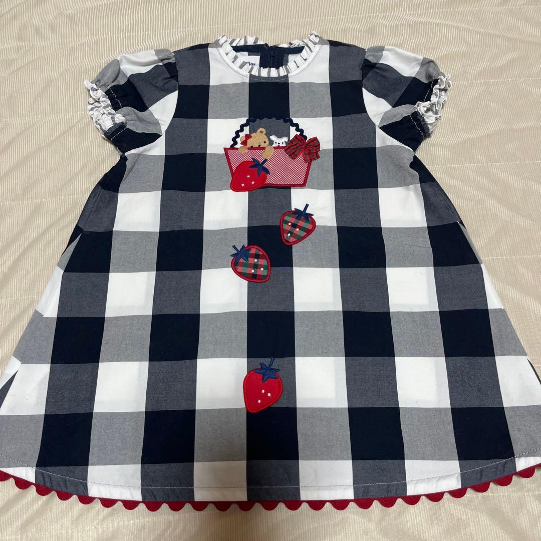 美品　familiar ファミリア　チェック柄ワンピース　80サイズ