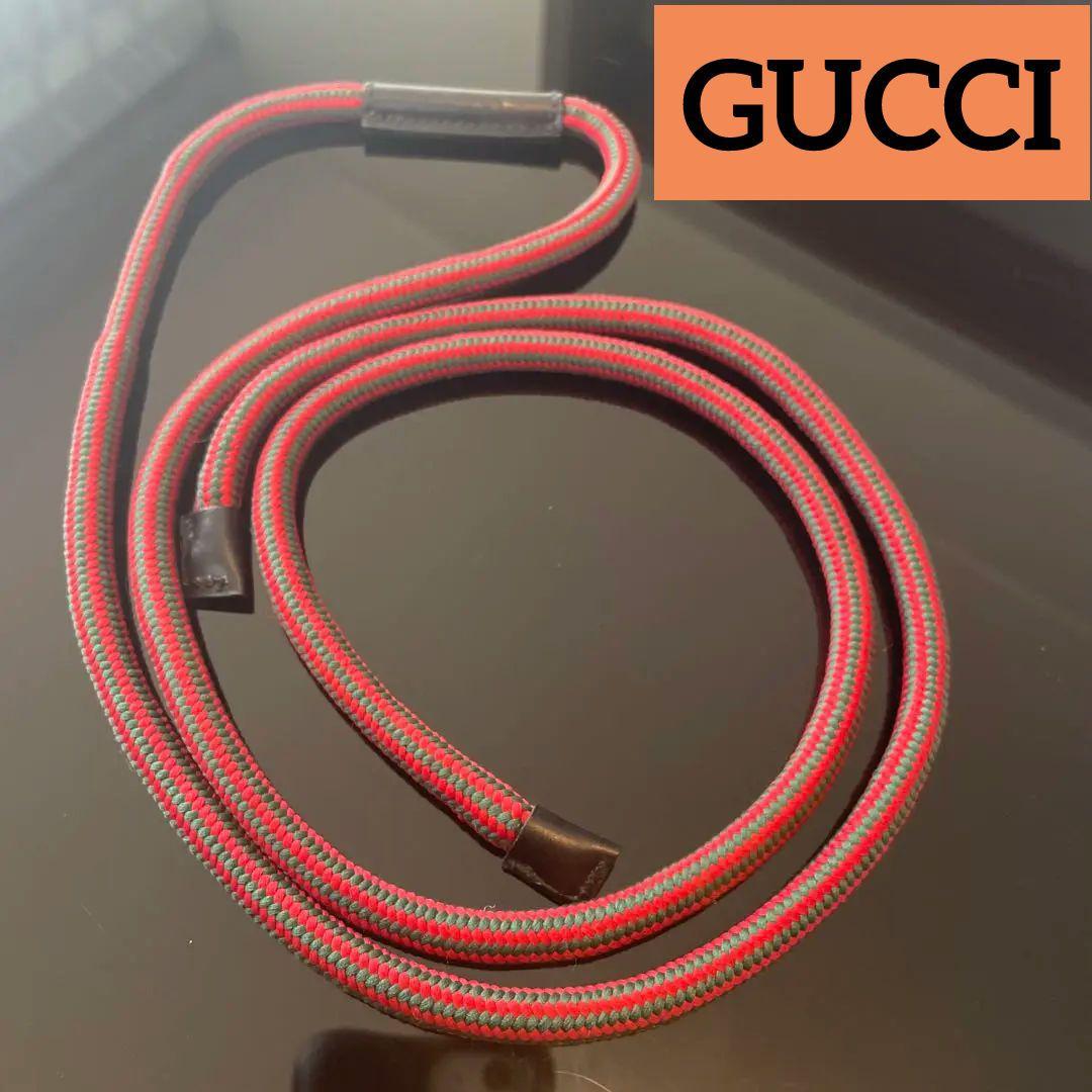 【激レア】GUCCI グッチ シェリーライン キャンバス×レザー ロープベルト