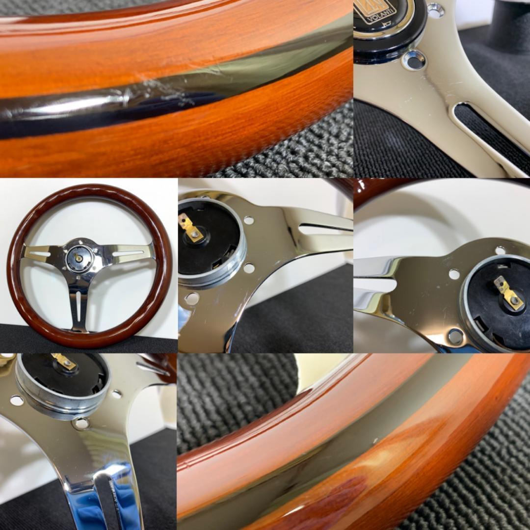 ウッド ステアリング 美品 ホーンボタン付 当時物 希少 ナルディ モモ