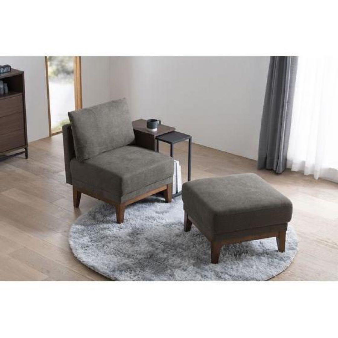 【送料無料】グレー ファブリック 1人掛けソファ