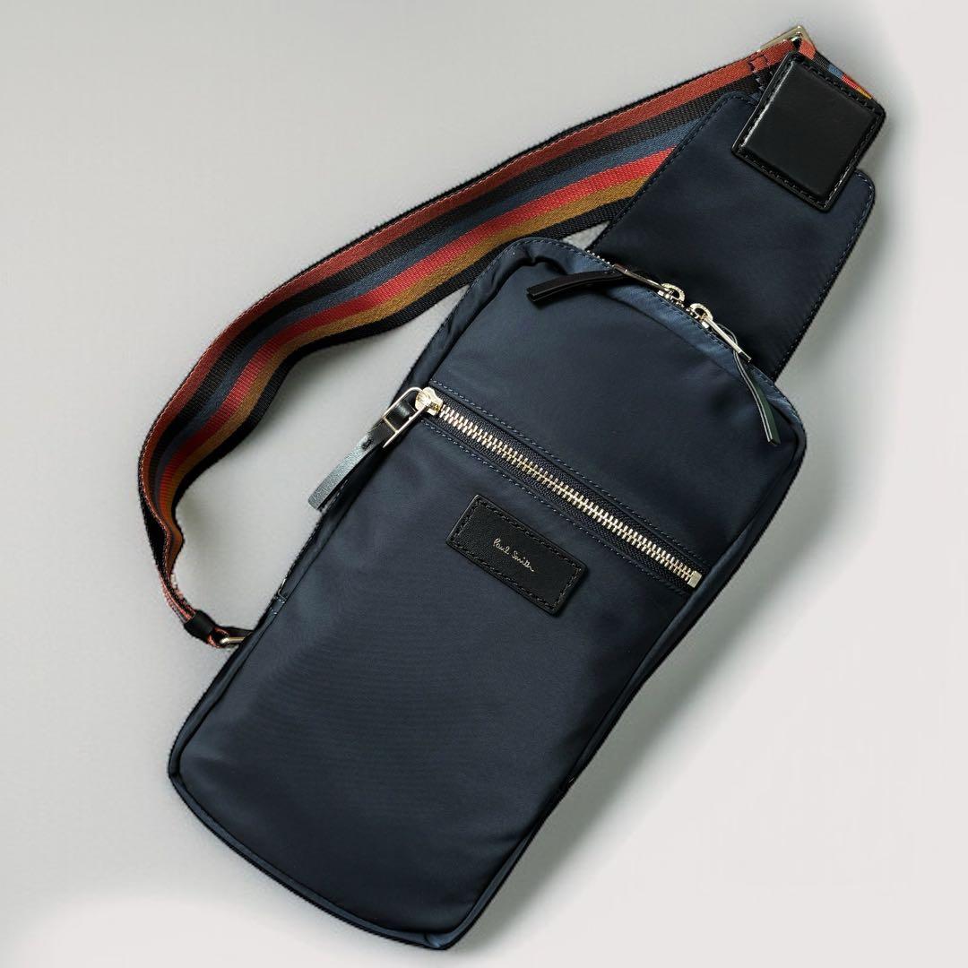 ポールスミス ボディバッグ 新品同様 ナイロン マルチ 紺