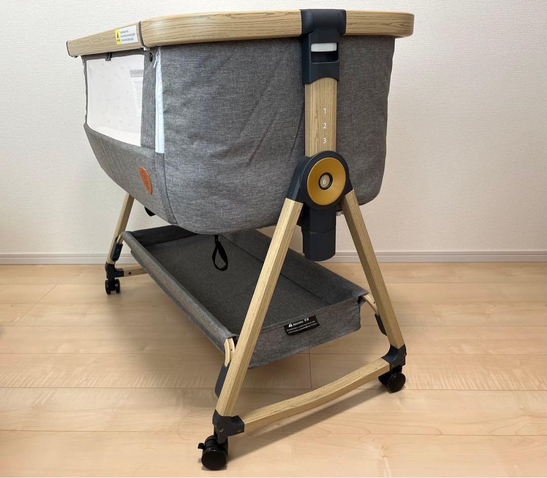 【美品】HZDMJ ベビーベッド　グレー