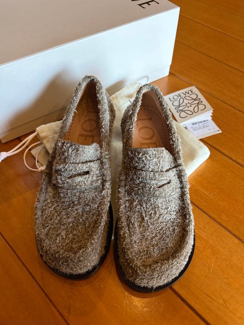 LOEWE ロエベ　カンポローファー 37 デニムブルー　内袋付き