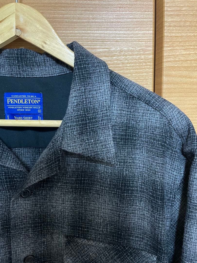 ペンドルトン オンブレ チェック ウール ボード シャツ ブラック