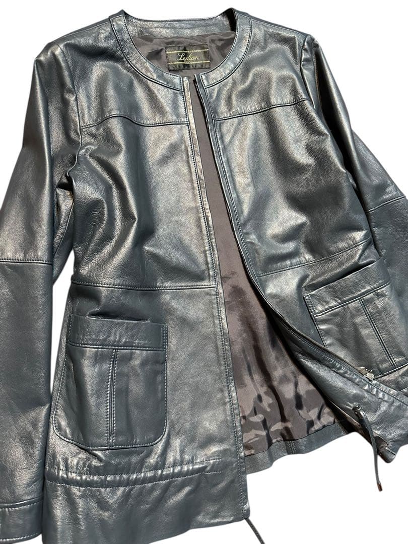 11号 大きいサイズ！極美品！最高級 レリアン 本革 羊革 ラムレザージャケット