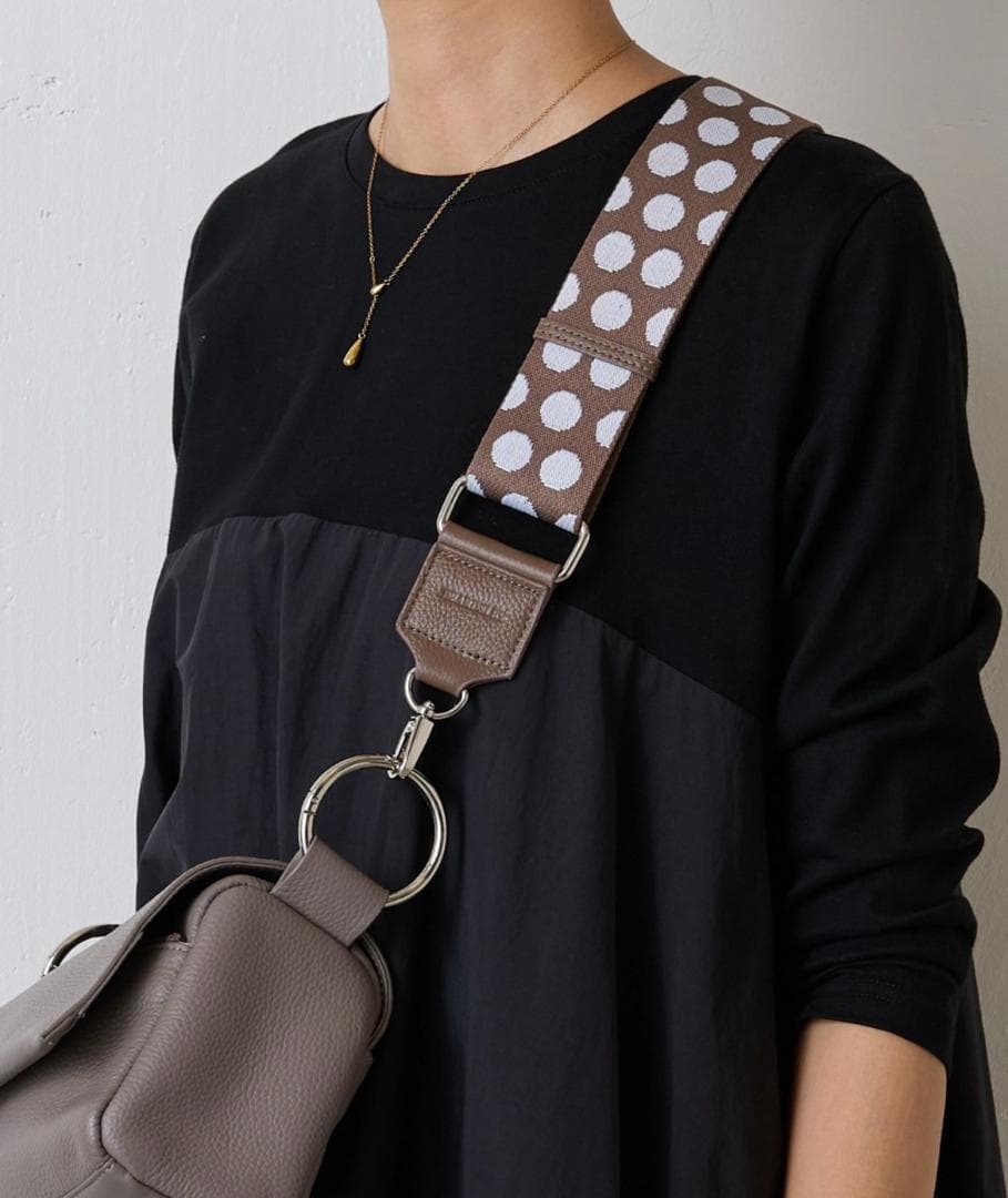 ★おすずさま用★【新品未開封】ビアズリー ショルダーベルト（ドット） グレー系