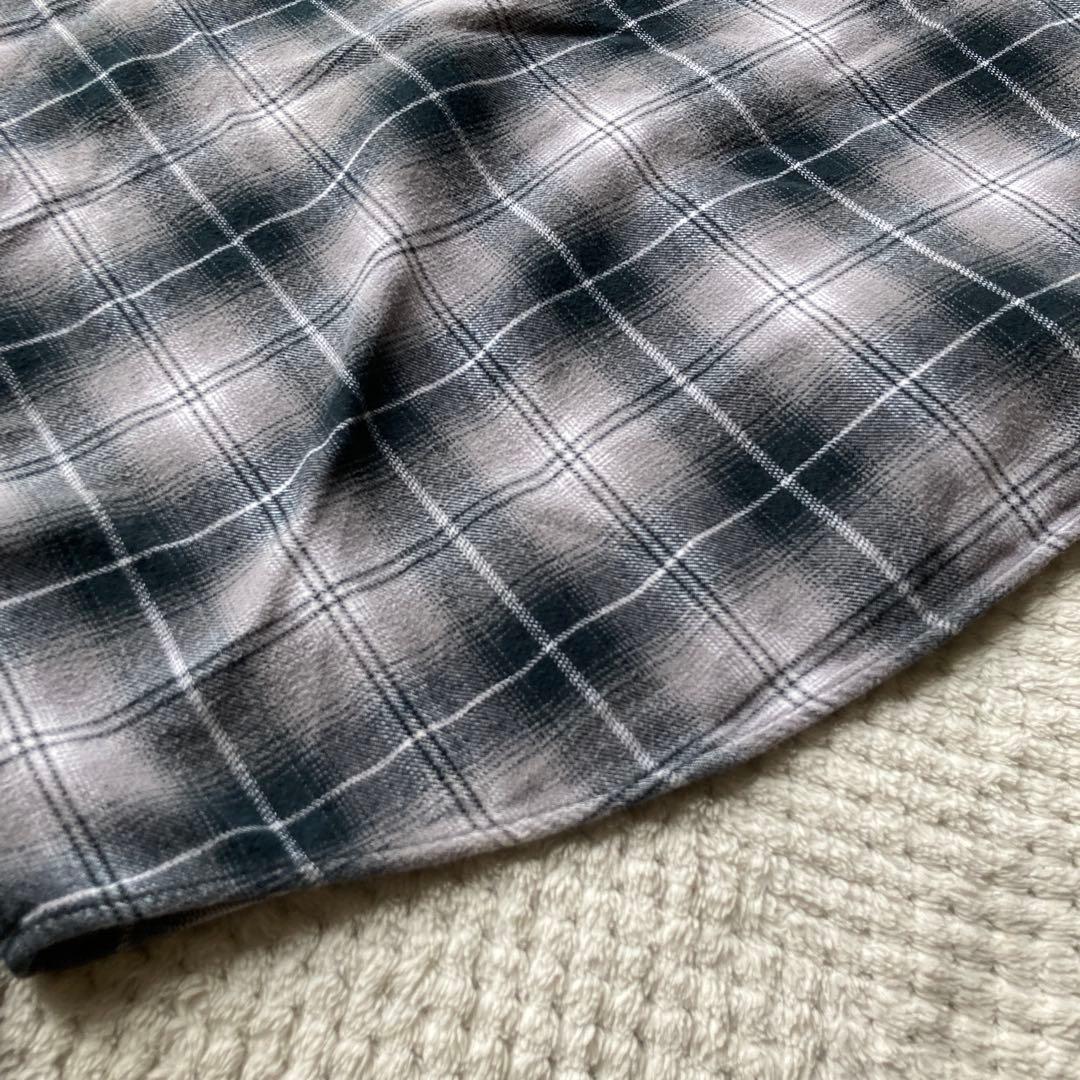 90s 白 黒 オンブレ ネルシャツ 50s 60s レーヨン ファイブブラザー