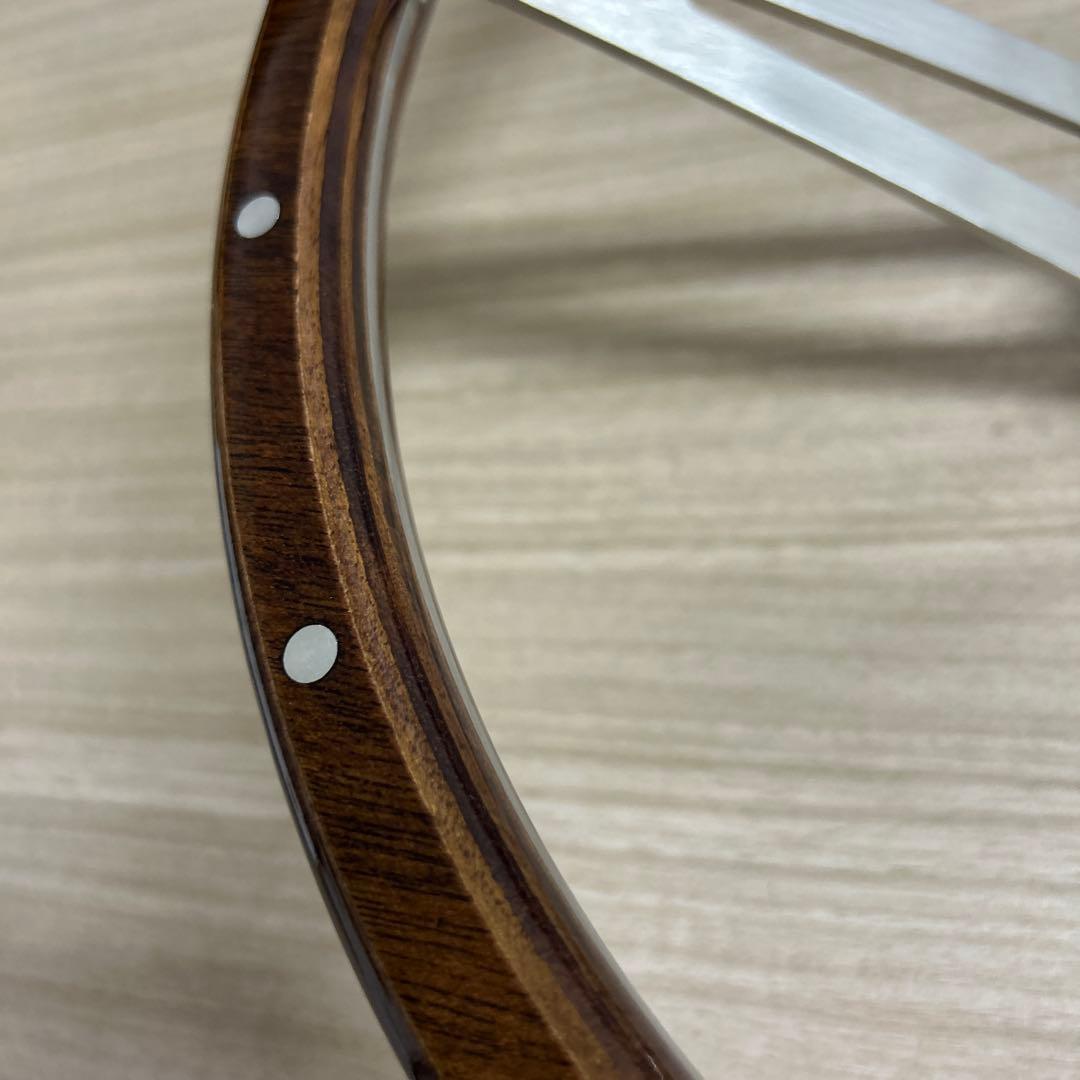 35.5パイ ウッドステアリング 3スポーク ディープコーン