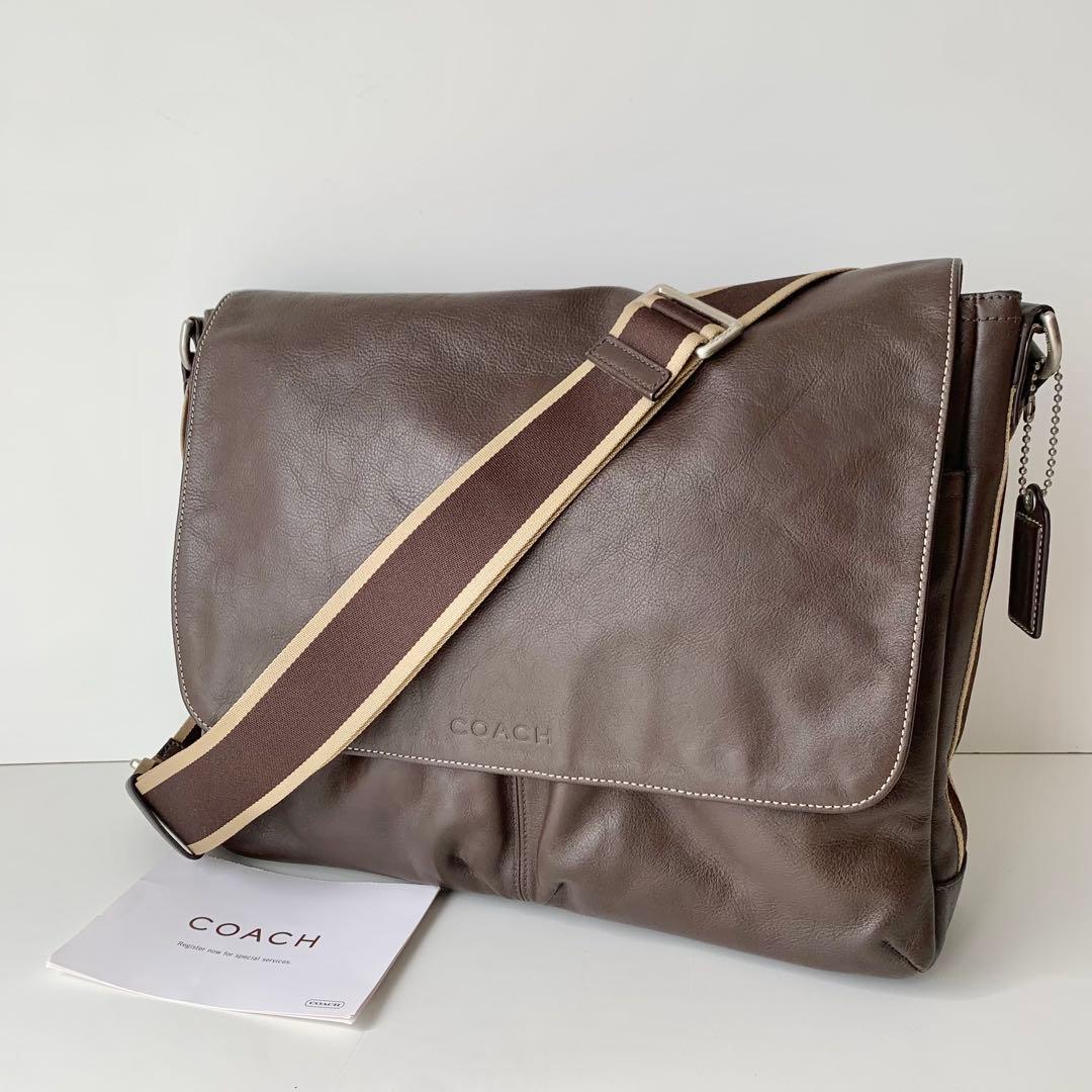 【COACH】コーチ　メッセンジャーバッグ　レザー　ブラウン　茶色　ヘリテージ