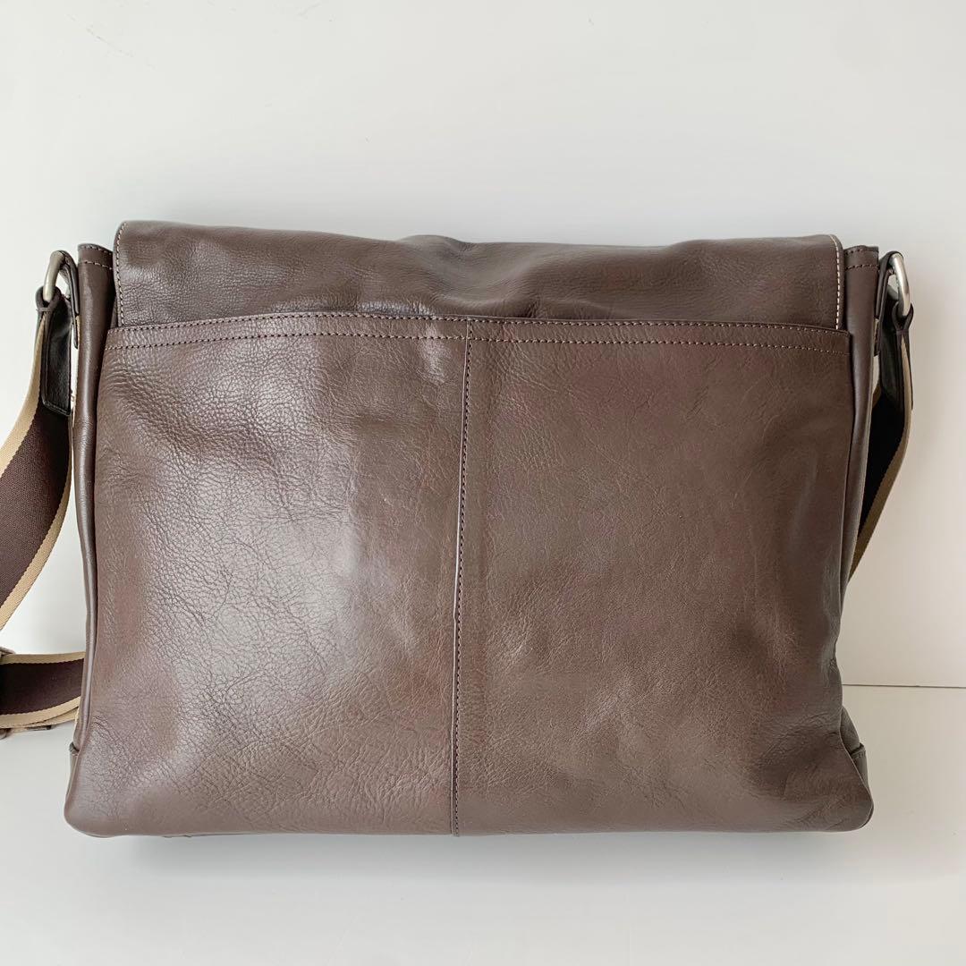 【COACH】コーチ　メッセンジャーバッグ　レザー　ブラウン　茶色　ヘリテージ