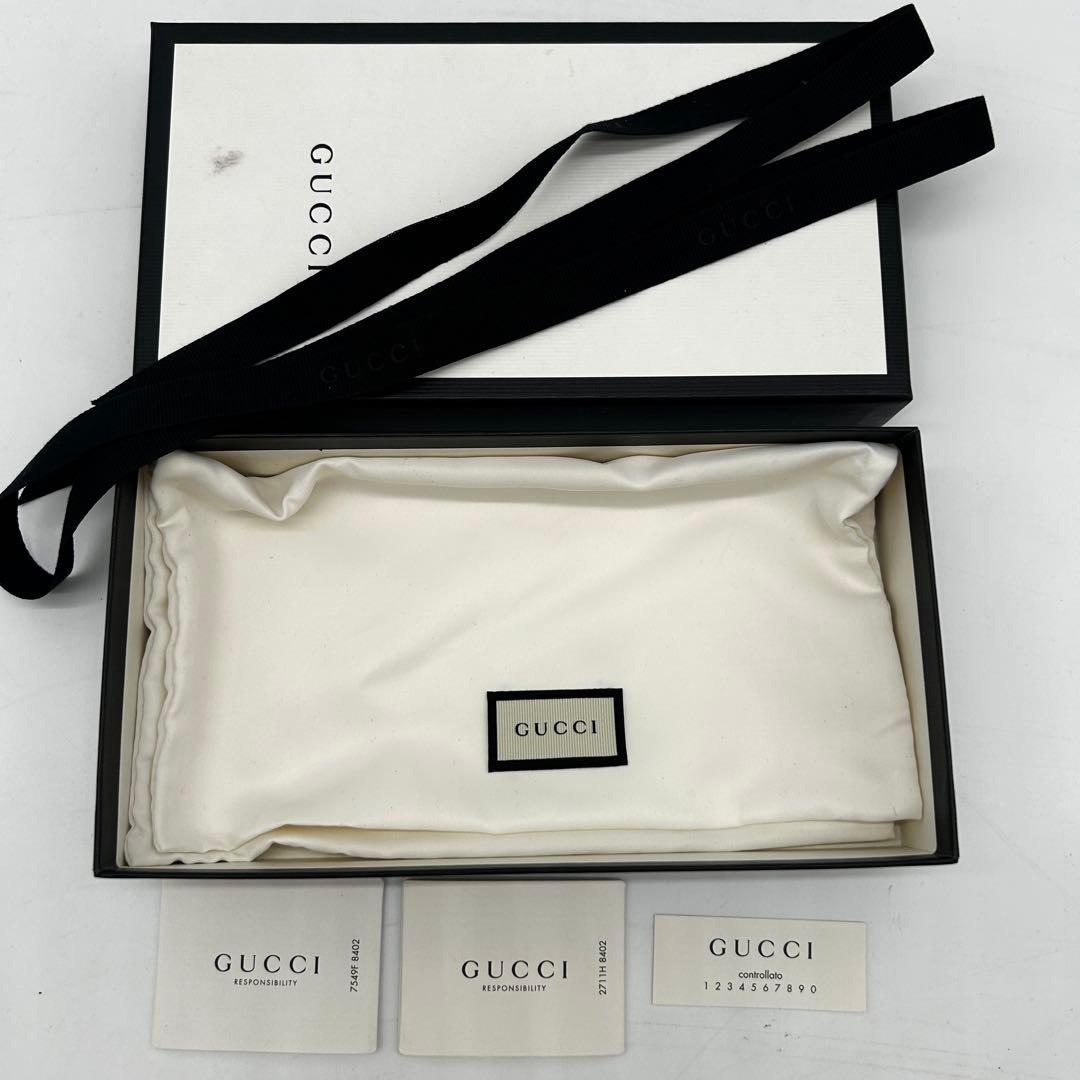 【美品】グッチ GGスプリーム ラウンドファスナー 長財布 タイガー PVC