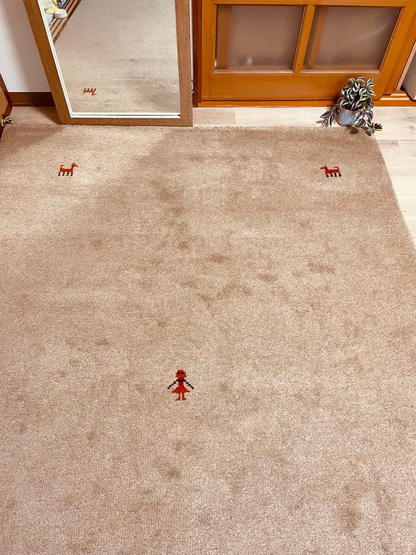 ギャッベ大判期間3Ｗ美品ペルシャ絨毯