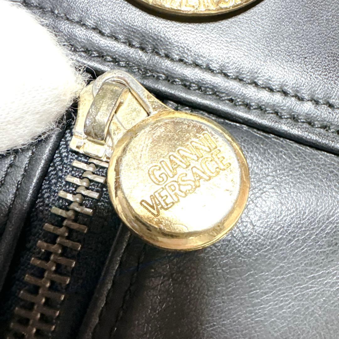 VERSACE リュック　レザー ショルダーバッグ　サンバースト　メデューサ　黒