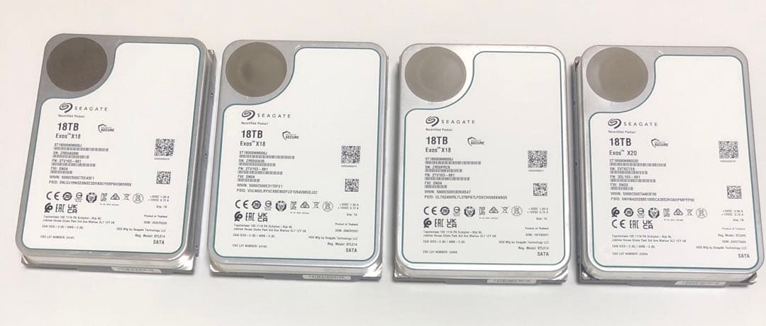 Seagate Exos X18/X20 18TB SATA HDD ４個