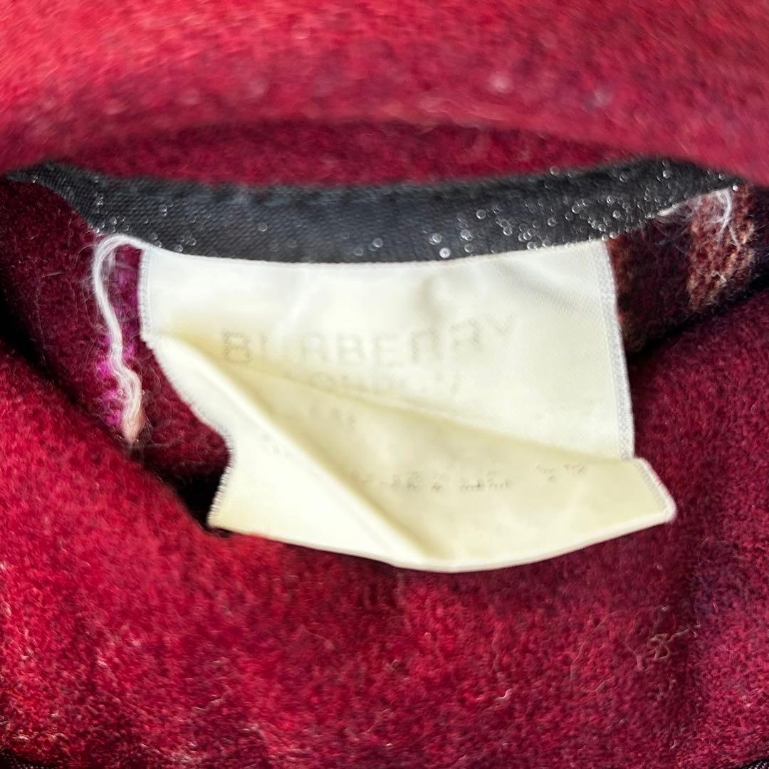 【希少】バーバリーロンドン ダッフルコート 英国製　ノバチェック　ボルドー　L
