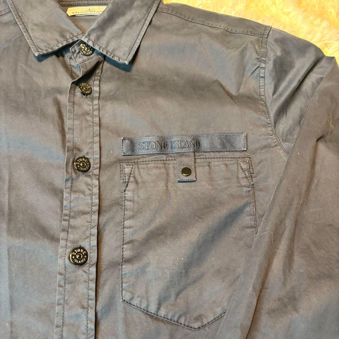 ストーンアイランド　コットンシャツ　シャツジャケット　美品　XL ワッペン
