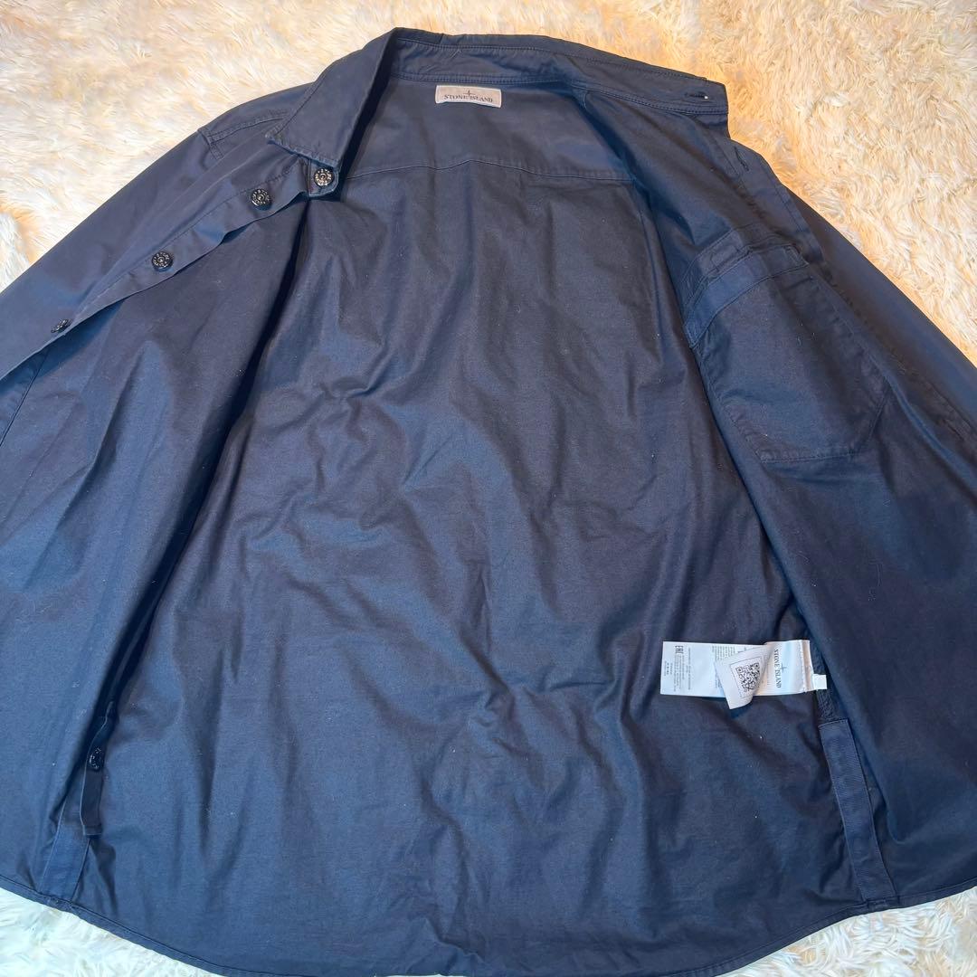ストーンアイランド　コットンシャツ　シャツジャケット　美品　XL ワッペン