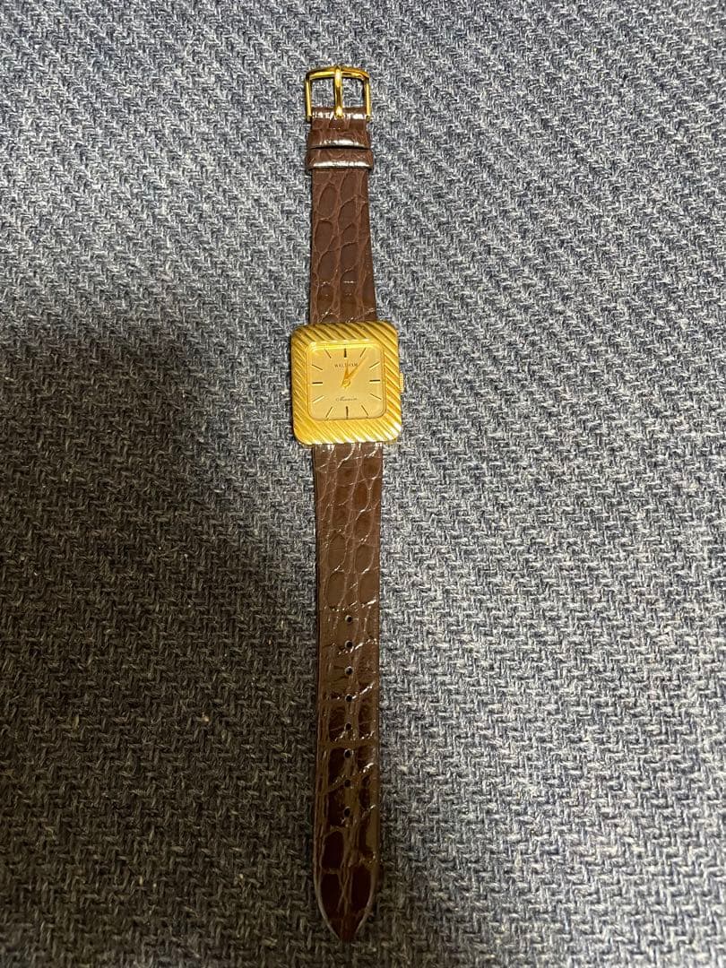 d*4様 WALTHAM Mansion ゴールド レザー時計